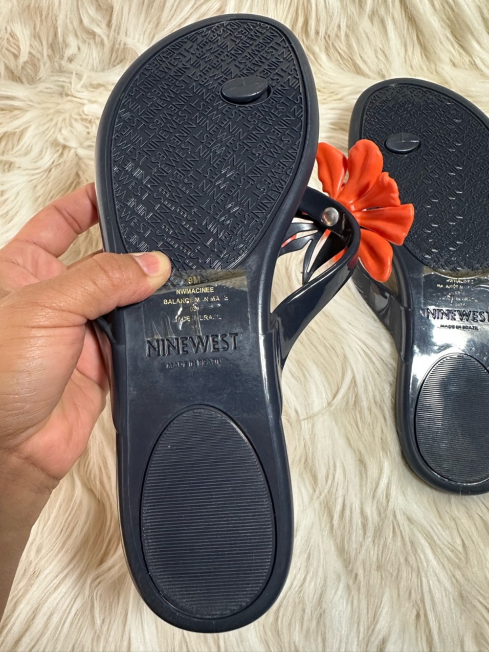 🌺 Nine West Floral Jelly Sandals – Size 9 - Picture 6 of 6